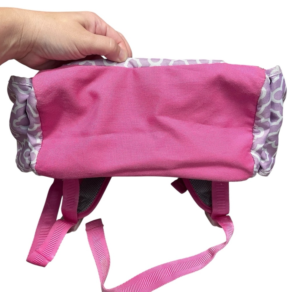 Pottery Barn Kids Purple and Pink Geometric Pattern Small Backpack - Picture 3 of 13